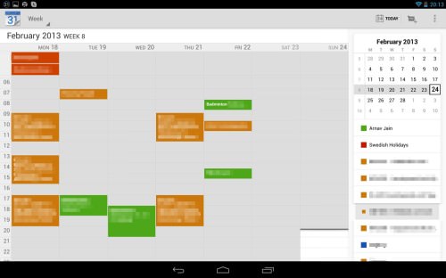 Calendar in Week mode