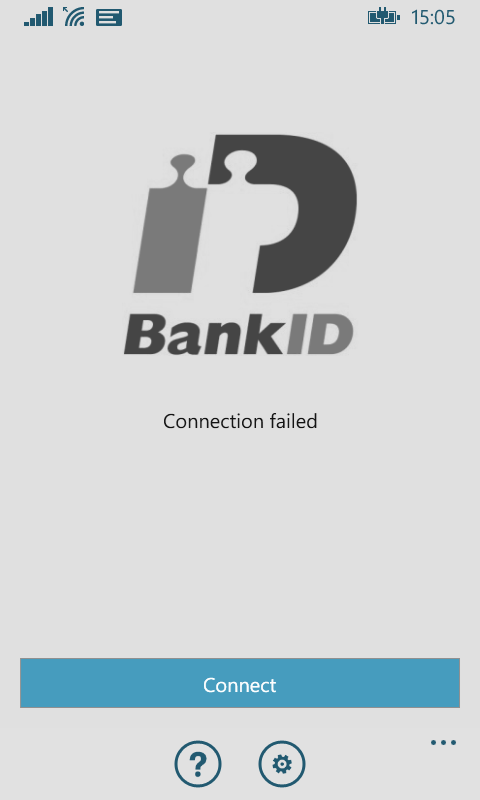 Mobil BankID: 'Connection Failed'