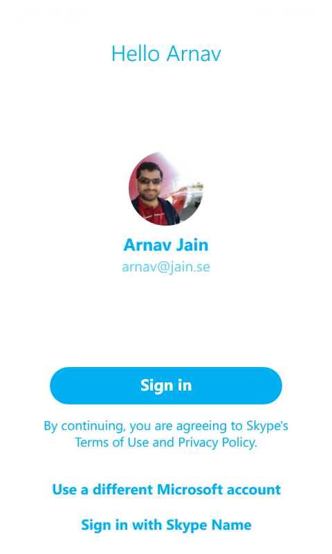 Skype: All Looks well upon start-up of the app
