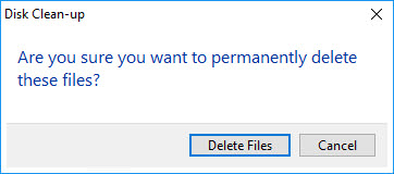 Verification to delete selected files