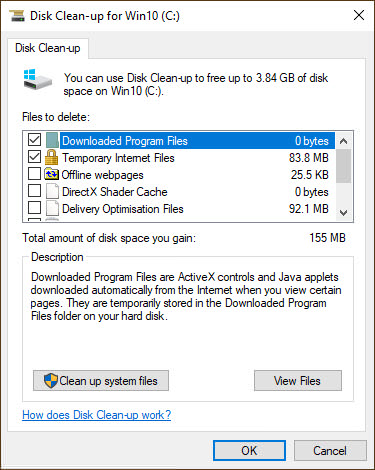 The Disk Clean-up utility