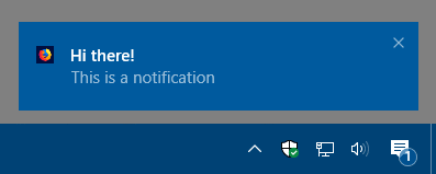 The Windows 10 notification toast